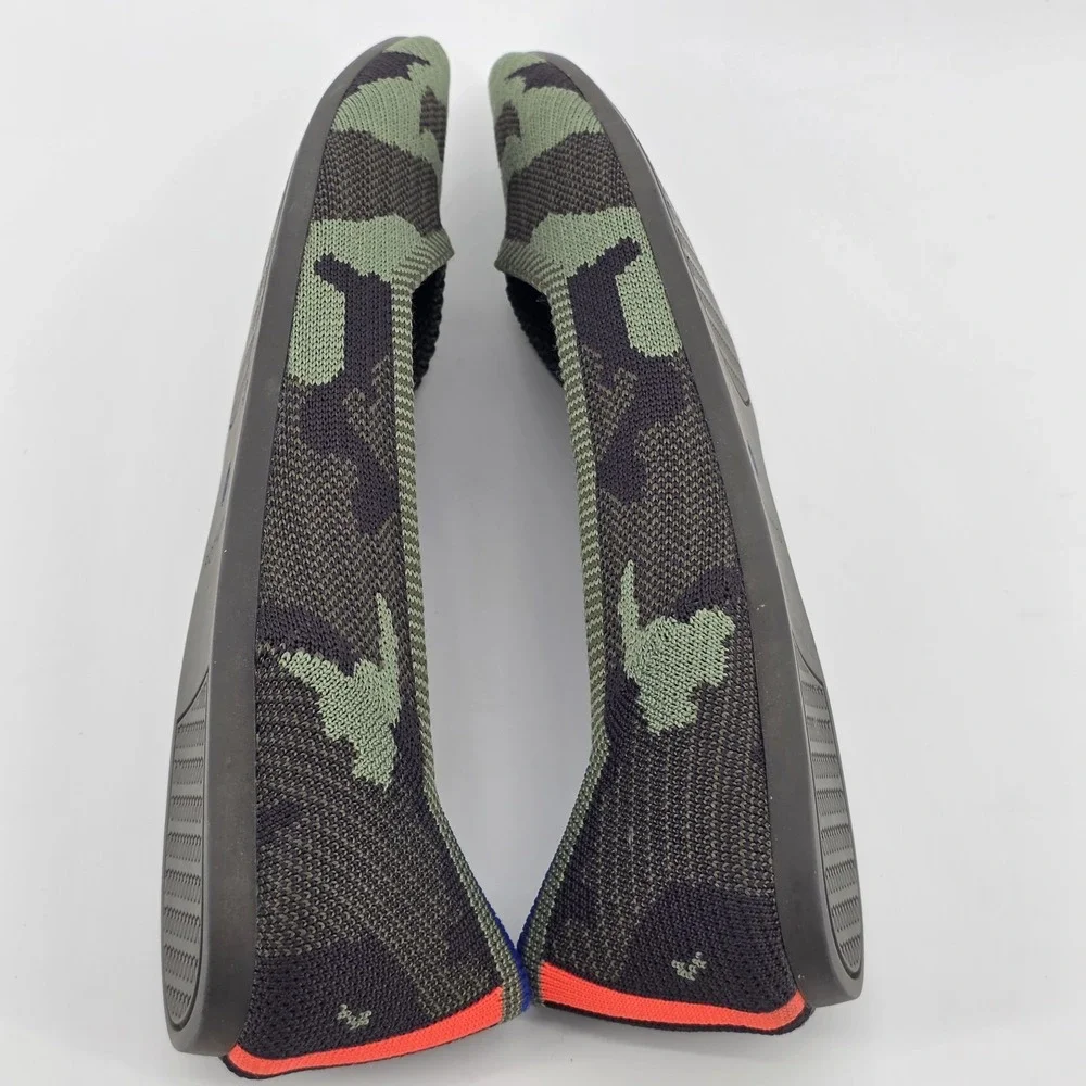 Rothy's Point Flat Shoe in Green Camouflage Pattern size 8.5 Womans